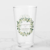 Elegante Snowberry+Eucalyptus Wreath Wedding Glas (Rückseite)