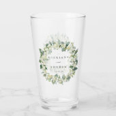 Elegante Snowberry+Eucalyptus Wreath Wedding Glas (Rückseite)