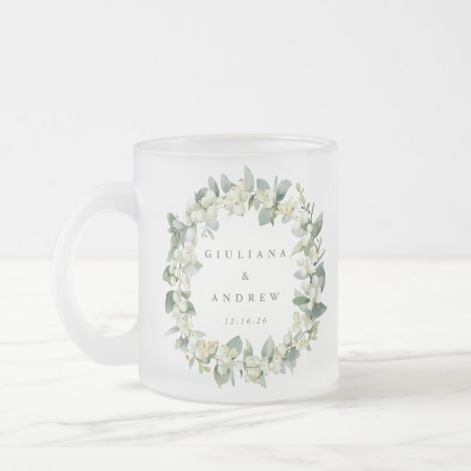 Elegante Snowberry+Eucalyptus Wreath Wedding Mattglastasse (Links)