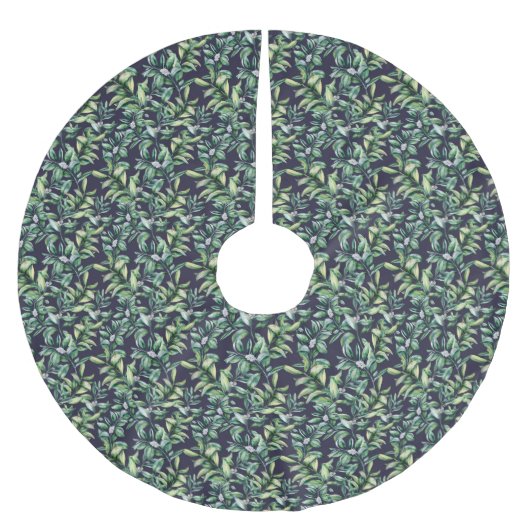 Elegante Snowberry-Pflanze | Handgemalt Wasserfarb Polyester Weihnachtsbaumdecke (Vorderseite)