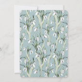 Elegante Snowdrops Wasserfarbenhochzeit Einladung (Rückseite)