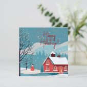 Elegante Snowfall Festliches Weihnachtsfest Feiertagskarte (Stehend Vorderseite)