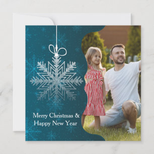 Elegante Snowflake Blue Silver Picture Weihnachten