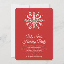 Elegante Snowflake Corporate Red Holiday Party Einladung