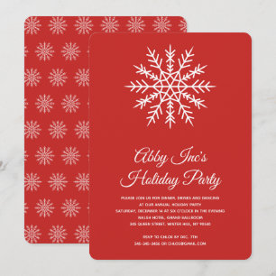 Elegante Snowflake Corporate Red Holiday Party Einladung
