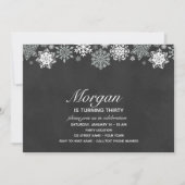 Elegante Snowflake Einladung zum Geburtstag (Vorderseite)