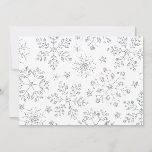 Elegante Snowflake Einladung zum Geburtstag (Rückseite)