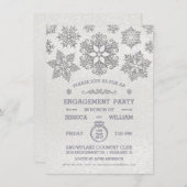 Elegante Snowflake Engagement Party Einladung (Vorne/Hinten)