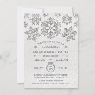 Elegante Snowflake Engagement Party Einladung