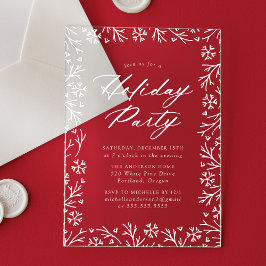 Elegante Snowflake Feiertage Acryleinladungen