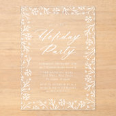 Elegante Snowflake Feiertage Acryleinladungen (Vorderseite)