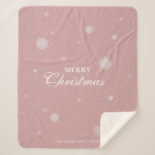 Elegante Snowflake | Frohe Weihnachten | Benutzerd Sherpadecke (Vorderseite)