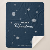 Elegante Snowflake | Frohe Weihnachten | Benutzerd Sherpadecke (Vorderseite)
