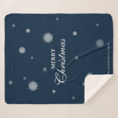 Elegante Snowflake | Frohe Weihnachten | Benutzerd Sherpadecke (Vorderseite (Horizontal))