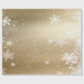 Elegante Snowflake Gold Holiday Geschenkpapier (Flach)