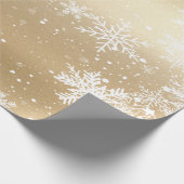 Elegante Snowflake Gold Holiday Geschenkpapier (Ecke)