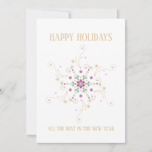 Elegante Snowflake Happy Holidays Corporate
