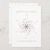 Elegante Snowflake Happy Holidays Personalisiert Feiertagskarte (Vorne/Hinten)