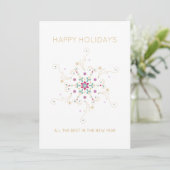 Elegante Snowflake Happy Holidays Personalisiert Feiertagskarte (Stehend Vorderseite)