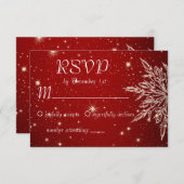 Elegante Snowflake Hochzeit RSVP Karte (Vorne/Hinten)