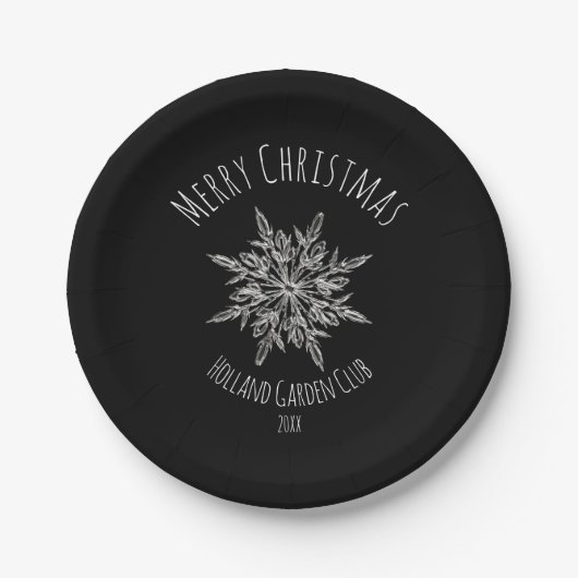 Elegante Snowflake Ice Crystal Xmas Teller (Vorderseite)