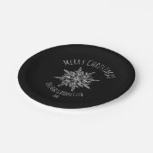 Elegante Snowflake Ice Crystal Xmas Teller (Schrägansicht)