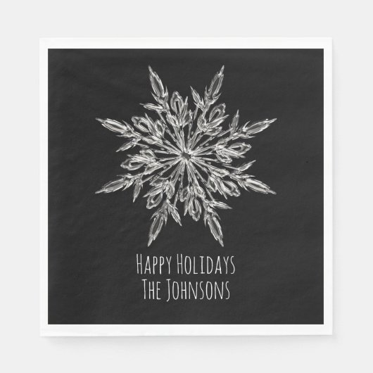 Elegante Snowflake Ice Party Napkins Serviette (Vorderseite)