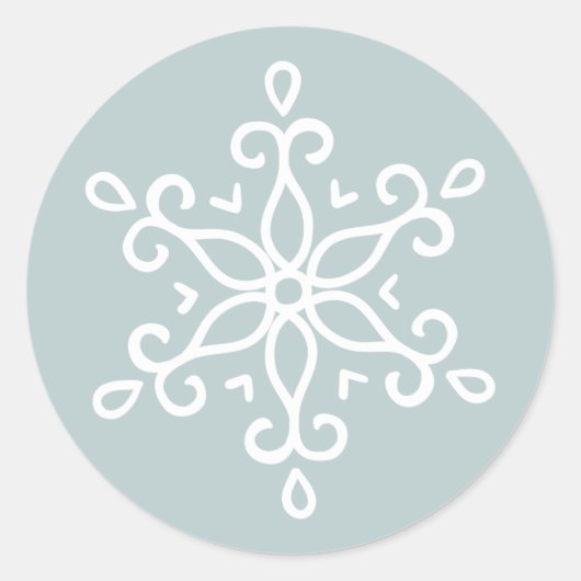 Elegante Snowflake Ice Runder Aufkleber (Vorderseite)