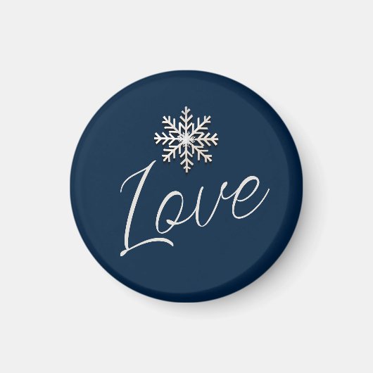 Elegante Snowflake Liebe Magnet (Vorne)