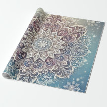 Elegante Snowflake Mandala in Frosty Hues