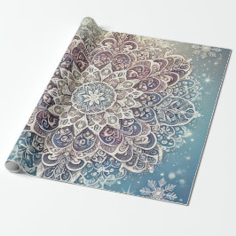 Elegante Snowflake Mandala in Frosty Hues Geschenkpapier