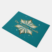Elegante Snowflake Personalisiert Door Mat Fußmatte (Schrägansicht)