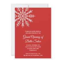 Elegante Snowflake Roter Holiday Grand Opening
