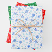 Elegante Snowflake Rotes Grün Weihnachten Moderne Geschenkpapier Set (Beispiel)