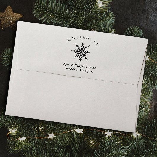 Elegante Snowflake Rücksendeadresse Gummi Briefmar Permastempel