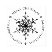 Elegante Snowflake Runde Frohe Weihnachten Gummistempel (Prägung)