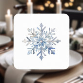 Elegante Snowflake Wasserfarbe Rechteckiger Pappuntersetzer