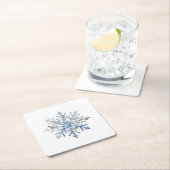 Elegante Snowflake Wasserfarbe Rechteckiger Pappuntersetzer (Vor Ort)