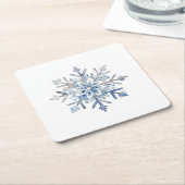 Elegante Snowflake Wasserfarbe Rechteckiger Pappuntersetzer (angewinkelt)