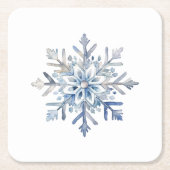 Elegante Snowflake Wasserfarbe Rechteckiger Pappuntersetzer (Vorderseite)