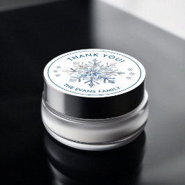 Elegante Snowflake Wasserfarbe Vielen Dank Runder Aufkleber