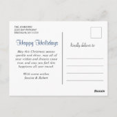 Elegante Snowflake Weihnachten Gruß Holiday Postkarte (Rückseite)