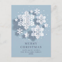 Elegante Snowflake Weihnachten Gruß Holiday