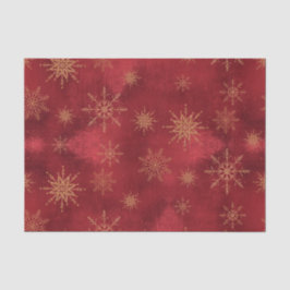 Elegante Snowflake Weihnachten Rote Rose Goldener  Seidenpapier