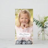 Elegante Snowflake Weihnachts-Fotokarte Feiertagskarte (Stehend Vorderseite)