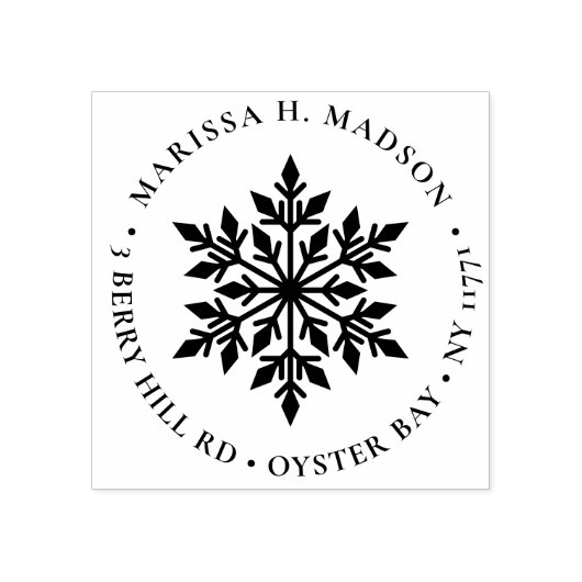 Elegante Snowflake Weihnachtsfeiertage Rücksendead Gummistempel (Prägung)