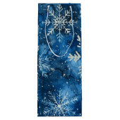 Elegante Snowflake Weihnachtswein Geschenk Beutel Geschenktüte Für Weinflaschen (Rückseite)