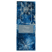 Elegante Snowflake Weihnachtswein Geschenk Beutel Geschenktüte Für Weinflaschen (Vorderseite)