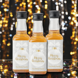 Elegante Snowflake Weißes Ornament Weihnachten Alkoholflaschenetikett