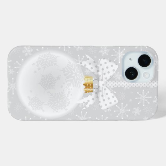 Elegante Snowflake Weißes Ornament Weihnachten Case-Mate iPhone Hülle (Rückseite (Horizontal))